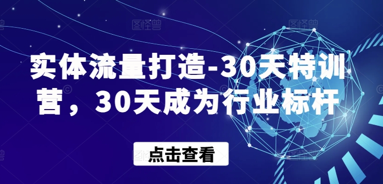 实体流量打造-30天特训营,30天成为行业标杆-致富资源库