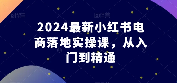 2024最新小红书电商落地实操课,从入门到精通-致富资源库