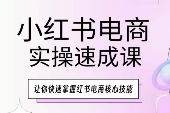 小红书电商实操速成课，让你快速掌握红书电商核心技能-致富资源库