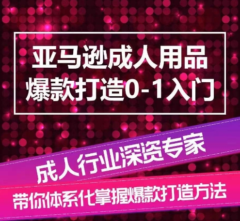 亚马逊成人用品爆款打造0-1入门，系统化讲解亚马逊成人用品爆款打造的流程-致富资源库