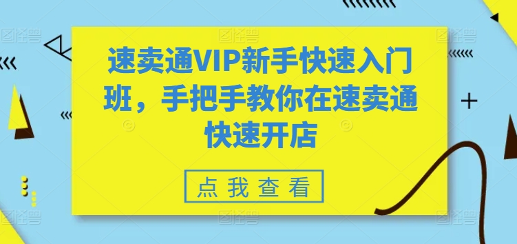 速卖通VIP新手快速入门班，手把手教你在速卖通快速开店-致富资源库