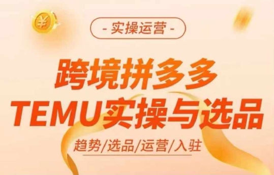 跨境拼多多TEMU实操与选品,多多temu跨境选品运营实操-致富资源库