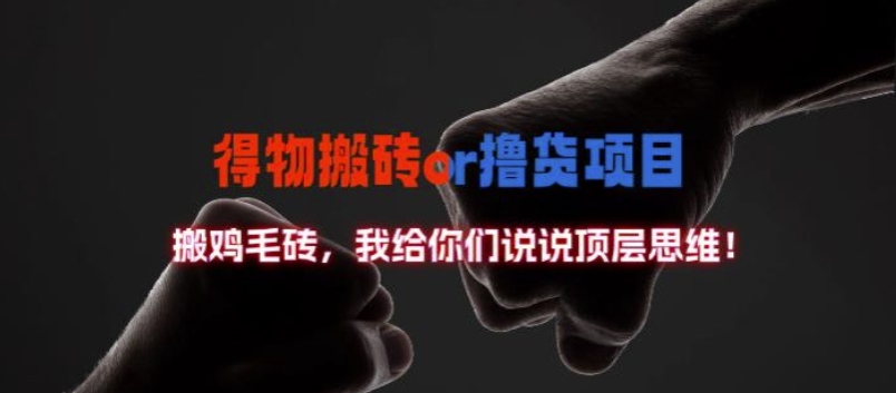 得物搬砖撸货项目?掰下数据,我给你们说说顶层思维【揭秘】-致富资源库