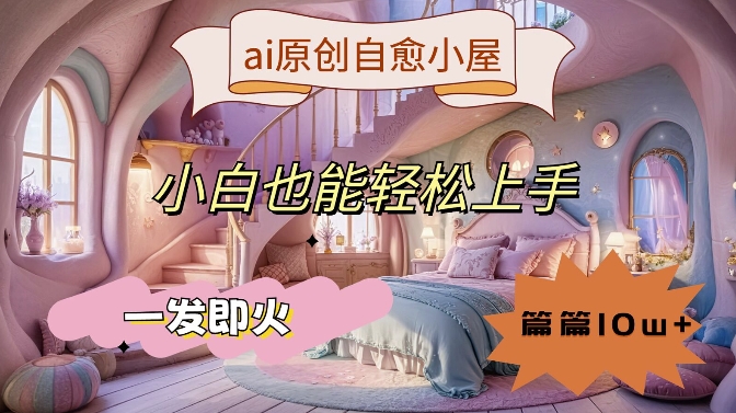 ai原创治愈小屋,小白也能轻松上手,一发即火,篇篇10w+【揭秘】-致富资源库