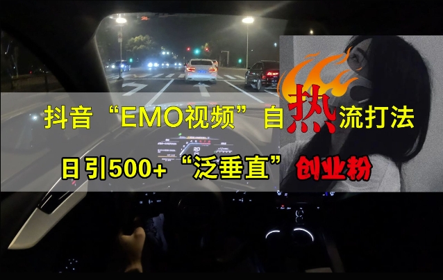 抖音EMO视频自热打法,日引500+“泛垂直”创业粉-致富资源库
