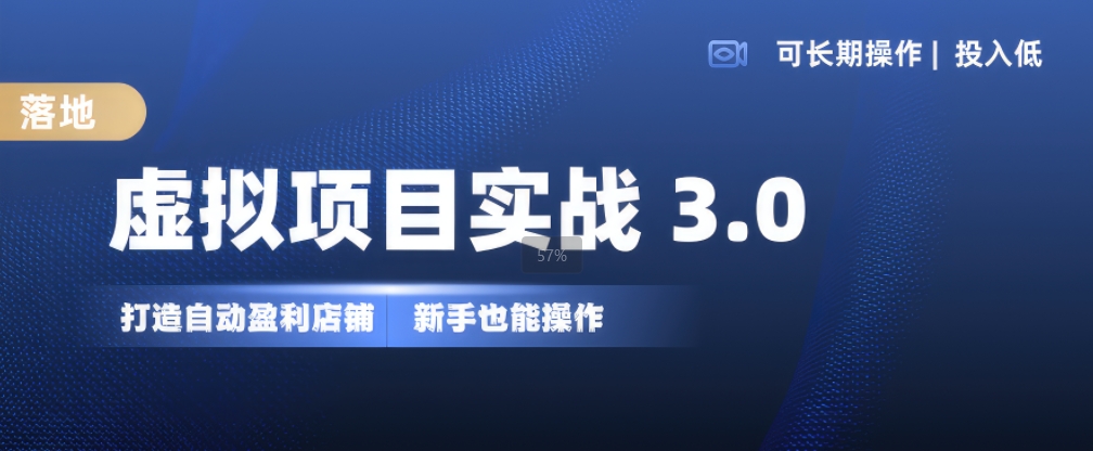 虚拟项目实战3.0，打造自动盈利店铺，可长期操作投入低，新手也能操作-致富资源库