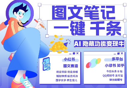 AI隐藏功能,秒生笔记,1分钟产出几千条,教你玩赚小红书小绿书图文引流,变现3w-致富资源库