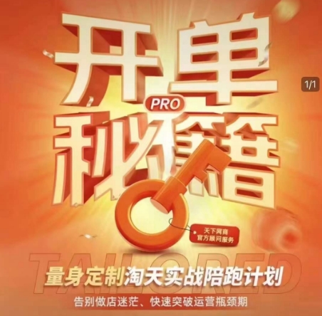淘宝开单秘籍PRO，量身定制淘天实战陪跑计划，告别做店迷茫、快速突破运营瓶颈期-致富资源库