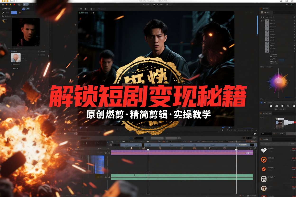 短剧拉新之原创燃剪精简剪辑实操课，解锁短剧变现秘籍-致富资源库