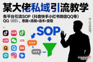 某大佬私域引流教学,各平台引流SOP(抖音快手小红书微信QQ等),思路+流程+话术+变现-致富资源库