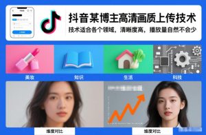 抖音某博主视频高清画质上传技术，技术适合各个领域，清晰度高，播放量自然不会少-致富资源库