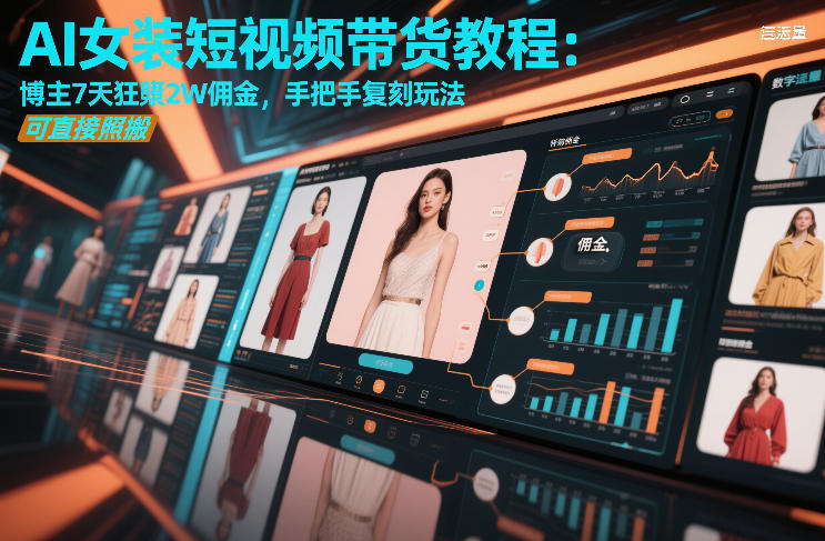 AI女装短视频带货教程：博主7天狂賺2W佣金，手把手复刻玩法，可直接照搬-致富资源库
