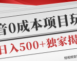 短视频变现套路剖析,抖音0成本赚钱项目玩法,日入500+独家揭秘(共2节视频)-致富资源库
