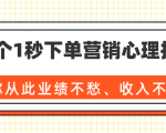 36个1秒下单营销心理技巧，让你从此业绩不愁、收入不忧！（完结）-致富资源库