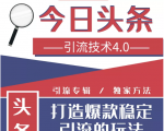 今日头条引流技术4.0,微头条实战细节,微头条引流核心技巧分析,快速发布引流玩法-致富资源库