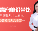 抖音高单价带货项目，一单佣金几十上百元，核心套路月入几十万（共3节）-致富资源库