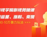 卡牌影视学院影视剪辑课:影视号运营、涨粉、变现、月入5000-10万暴力玩法-致富资源库