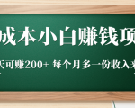 零成本小白赚钱实操项目,一天可赚200+ 每个月多一份收入来源-致富资源库
