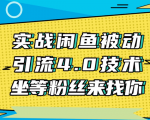 实战闲鱼被动引流4.0技术,坐等粉丝来找你,实操演示日加200+精准粉-致富资源库