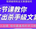 张根视频破局吸金文案班:节节课教你写出杀手级文案(附67页文案训练手册)-致富资源库
