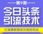 今日头条引流技术第9期，打造爆款稳定引流 百万阅读玩法，收入每月轻松过万-致富资源库