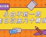 清和行记引流训练营:小白不到一周便能日引流几十精准粉-致富资源库
