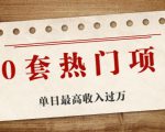 30套热门项目:单日最高收入过万 (网赚项目、朋友圈、涨粉套路、抖音、快手)等-致富资源库