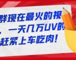 淘宝店群现在最火的视频玩法,一天几万UV的玩法,赶紧上车吃肉-致富资源库