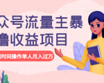 公众号流量主暴利撸收益项目,空闲时间操作单人月入过万-致富资源库