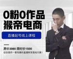 猴帝电商直播起号课，零粉零作品开播底层逻辑，直播五天打爆广场流量-致富资源库