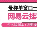 网易云挂机项目云梯挂机计划,永久版脚本+详细操作视频-致富资源库