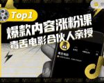 【毒舌电影合伙人亲授】抖音爆款内容涨粉课,5000万抖音大号首次披露涨粉机密-致富资源库