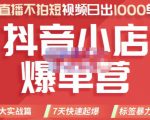 推易电商·2022年抖音小店爆单营，不直播、不拍短视频、日出1000单，暴力玩法-致富资源库