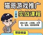猫哥·游戏推广实战课程，单视频收益达6位数，从0到1成为优质游戏达人-致富资源库