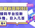 东方财富最新变现项目，利用接码平台拉新，多号多撸，日入几百无压力-致富资源库