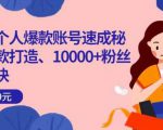 小红书个人爆款账号速成秘籍，爆款打造、10000+粉丝引流秘诀-致富资源库