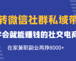 玩转微信社群私域带货,学会就能赚钱的社交电商,在家兼职副业再挣8000+-致富资源库