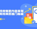 带货短视频爆款内容策划，关于电商视频的独门秘籍（价值499元）-致富资源库