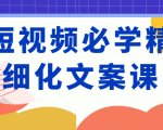 短视频必学精细化文案课，提升你的内容创作能力、升级迭代能力和变现力（价值333元）-致富资源库