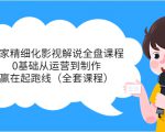 独家精细化影视解说全盘课程，0基础从运营到制作，赢在起跑线（全套课程）-致富资源库