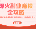 爆火副业赚钱全攻略:实打实演练/学完就能用/全渠道赚钱,带普通人月入3万元-致富资源库