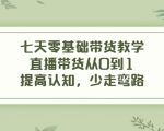七天零基础带货教学，直播带货从0到1，提高认知，少走弯路-致富资源库