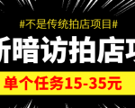 最新暗访拍店信息差项目，单个任务15-35元（不是传统拍店项目）-致富资源库