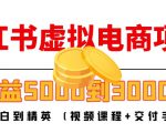 小红书虚拟电商项目:从小白到精英 月收益5000到30000 (视频课程+交付手册)-致富资源库