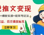 小说推文训练营:引流技巧+爆款实操+矩阵号玩法,百倍效益、百万播放秘笈-致富资源库