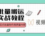 视频号批量搬运实战操作运营赚钱教程,傻瓜式批量制作高质量内容【附视频教程+PPT】-致富资源库