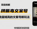 2023抖音快手毒文案新玩法,牌匾文案号,起号快易变现-致富资源库