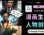 Midjourney V4版本操作教程：2个简单参数，完成漫画生成，人物创建-致富资源库
