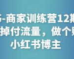 小红书-商家训练营12期:让商家丢掉付流量,做个赚钱的小红书博主-致富资源库