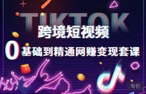 跨境短视频TIKTOK 0基础到精通网赚变现套课,跨境短视频独立站带货变现技巧-致富资源库